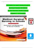 TEST BANK For Lewis's Medical Surgical Nursing in Canada&comma; 4th Edition by Jane Tyerman&comma; Shelley Cobbett&comma; Verified Chapters 1 - 72&comma; Complete Newest Version