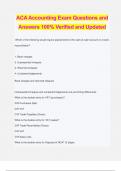 ACA Accounting Exam Questions and Answers 100% Verified and Updated