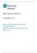 Pearson Edexcel International GCSE || Economics PAPER 1: Microeconomics and Business Economics|| MARKING SCHEME November 2023