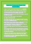  Asbestos Contractor&sol;Supervisor Examination