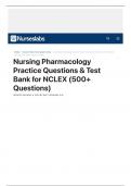 Nursing Pharmacology Practice Questions & Test Bank for NCLEX (500+ Questions)