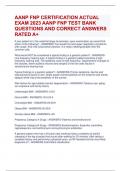 AANP FNP CERTIFICATION ACTUAL  EXAM 2023 AANP FNP TEST BANK  QUESTIONS AND CORRECT ANSWERS  RATED A&plus;