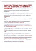 NAPRX&sol;CNPR EXAM 2023-2024 LATEST  UPDATE QUESTIONS AND CORRECT  ANSWERS