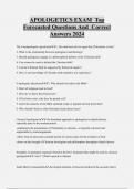 APOLOGETICS EXAM Top  Forecasted Questions And Correct  Answers 2024