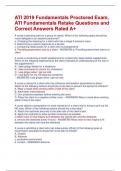ATI 2024 Fundamentals Proctored Exam,  ATI Fundamentals Retake Questions and  Correct Answers Rated A+