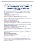 ATI 2024 Fundamentals Proctored Exam,  ATI Fundamentals Exam Update Questions and Correct Answers  Rated A+