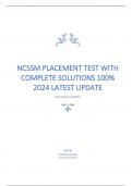 NCSSM PLACEMENT TEST WITH COMPLETE SOLUTIONS 100% 2024 latest update