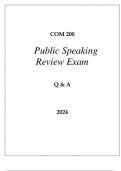 COM 200 PUBLIC SPEAKING COMPLETED EXAM Q & A 2024 HONDROS&period;