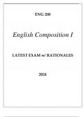 ENG 200 ENGLISH COMPOSITION I EXAM Q & A WITH RATIONALES 2024 HONDROS&period;