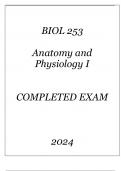 BIO 253 INTRO TO ANATOMY & PHYSIOLOGY I COMPLETED EXAM Q & A 2024 HONDROS.