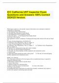 ICC California UST Inspector Exam Questions and Answers 100% Correct 202425 Version.