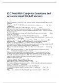 ICC Test With Complete Questions and Answers latest 202425 Version 