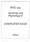BIO 254 INTRO TO ANATOMY & PHYSIOLOGY II COMPLETED EXAM Q & A 2024 HONDROS
