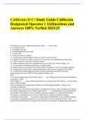 California ICC Study Guide California Designated Operator ( 16)Questions and Answers 100% Verfied 202425