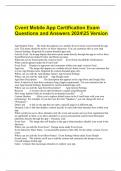 Cvent Mobile App Certification Exam Questions and Answers 202425 Version
