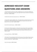 ADRESSED HESI EXIT EXAM  QUESTIONS AND ANSWERS