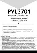 PVL3701 Assignment 1 &lpar;ANSWERS&rpar; Semester 1 2024 - DISTINCTION GUARANTEED