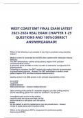 WEST COAST EMT FINAL EXAM LATEST 2023-2024 REAL EXAM CHAPTER 1-29 QUESTIONS AND 100%CORRECT ANSWERS AND GRADE