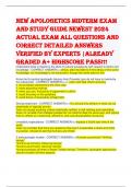 NEW Apologetics midterm EXAM AND STUDY GUIDE NEWEST 2024 ACTUAL EXAM ALL QUESTIONS AND CORRECT DETAILED ANSWERS VERIFIED BY EXPERTS -ALREADY GRADED A+ HIGHSCORE PASS!!!
