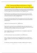 165- Integrated Physical Science&colon; Unit 2&colon; Scientific Inquiry Questions & Answers&vert; Passed