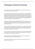 Philosophy of Science Final Exam questions with correct answers 2024
