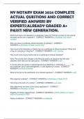 NY NOTARY EXAM 2024 COMPLETE ACTUAL QUESTIONS AND CORRECT VERIFIED ANSWERS BY EXPERTS-ALREADY GRADED A&plus; PASS&excl;&excl;&excl; NEW GENERATION&period;