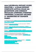 2024 LOUISIANA NOTARY GUIDE CHAPTER 1 - 5 EXAM NEWEST COMPLETE ACTUAL EXAM 180 QUESTIONS AND CORRECT DETAILED ANSWERS (VERIFIED ASNWERS) -ALREADY GRADED A+ HIGHSCORE BY EXPERTS PASS!!! 