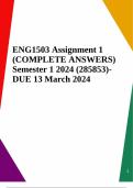 ENG1503 Assignment 1 (COMPLETE ANSWERS) Semester 1 2024 (285853)- DUE 13 March 2024