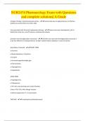 NUR2474 Pharmacology Exam with Questions and complete solutions&vert; A Grade