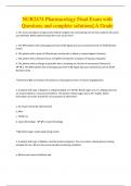NUR2474 Pharmacology Final Exam with Questions and complete solutions&vert; A Grade