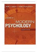 Test Bank For A History of Modern Psychology, 11th Edition By Duane Schultz, Sydney Ellen Schultz