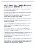 ABYC Diesel Exam Practice Questions and Answers &lpar;SCORED A&plus;&rpar;