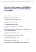 Prepare and use carpentry and joinery portable power tools exam questions and answers