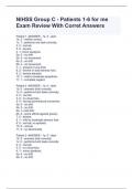 NIHSS Group C - Patients 1-6 for me Exam Review With Corret Answers