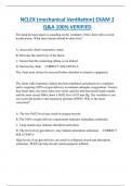 NCLEX &lpar;mechanical Ventilation&rpar; EXAM 2  Q&A 100&percnt; VERIFIED