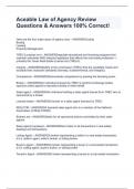 Aceable Law of Agency Review Questions & Answers 100&percnt; Correct&excl;