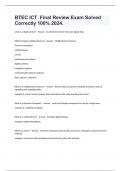 BTEC ICT  Final Review Exam Solved Correctly 100&percnt; 2024&period;