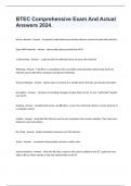 BTEC Comprehensive Exam And Actual Answers 2024