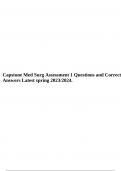 Capstone Med Surg Assessment 1 Questions and Correct Answers Latest spring 2023&sol;2024&period;