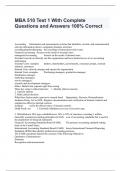 MBA 510 Test 1 With Complete Questions and Answers 100% Correct