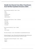 Health And Social Care Btec Final Exam And Verified Updated Answers 2024&period;