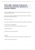 CIPS L6M5 - Strategic Programme Leadership LO2 Exam Questions & Answers 2024/25