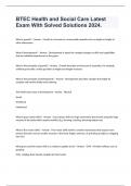 BTEC Health and Social Care Latest Exam With Solved Solutions 2024&period;