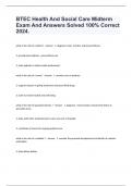 BTEC Health And Social Care Midterm Exam And Answers Solved 100&percnt; Correct 2024&period;