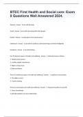 BTEC First Health and Social care- Exam 9 Questions Well Answered 2024&period;