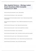 Btec Applied Science &ndash; Biology Latest Exam Questions With Complete Solutions A&plus; 2024&period;