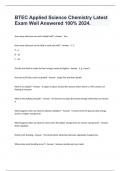 BTEC Applied Science Chemistry Latest Exam Well Answered 100&percnt; 2024&period;