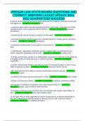 OREGON LAW STATE BOARD QUESTIONS AND CORRECT ANSWERS LATEST UPDATE 2024-2025 GUARANTEED SUCCESS
