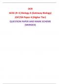 OCR GCSE (9–1) Biology A (Gateway Biology) J247/04 Paper 4 (Higher Tier) QUESTION PAPER AND MARK SCHEME (MERGED)