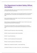 Fire Department Incident Safety Officer&comma; 3rd Edition  Questions And Answers 2024 Update A&plus;